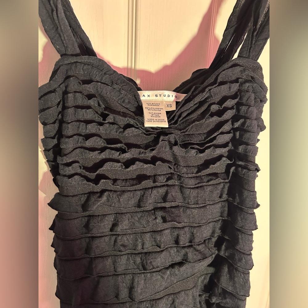 Max Studio Black Ruched Bodycon Mini Dress - Picture 2 of 5